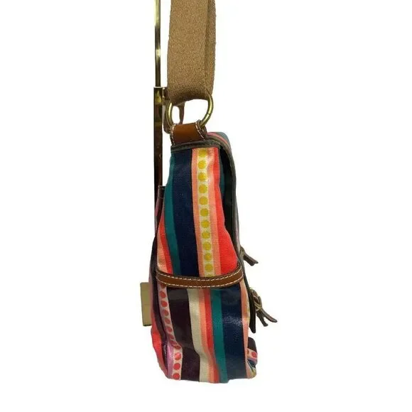 Fossil Crossbody Striped Canvas‎ Messenger Bag - Picture 5 of 15